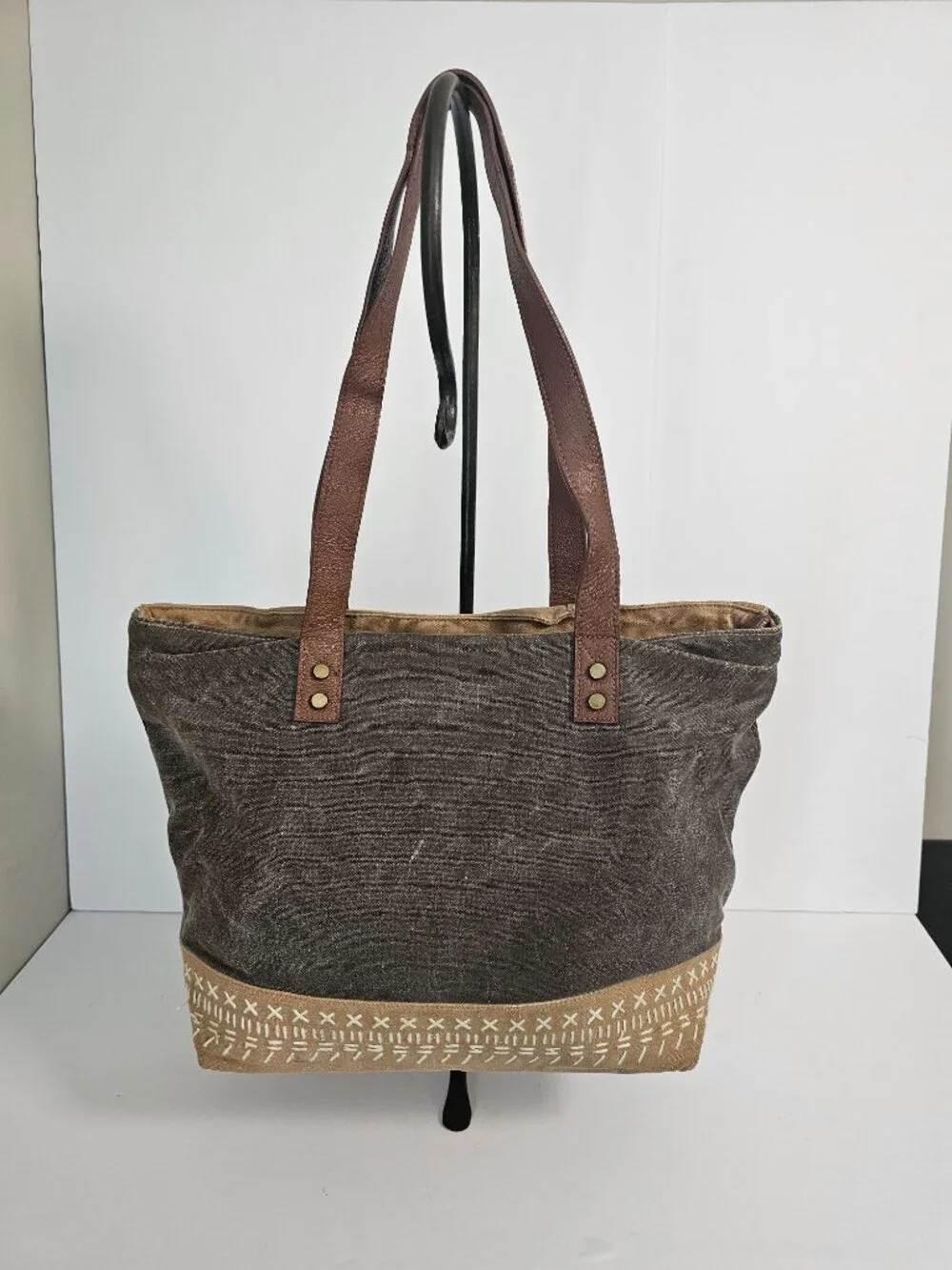Bella Taylor Satchel Bag Canvas Brown Boho Grunge Loved